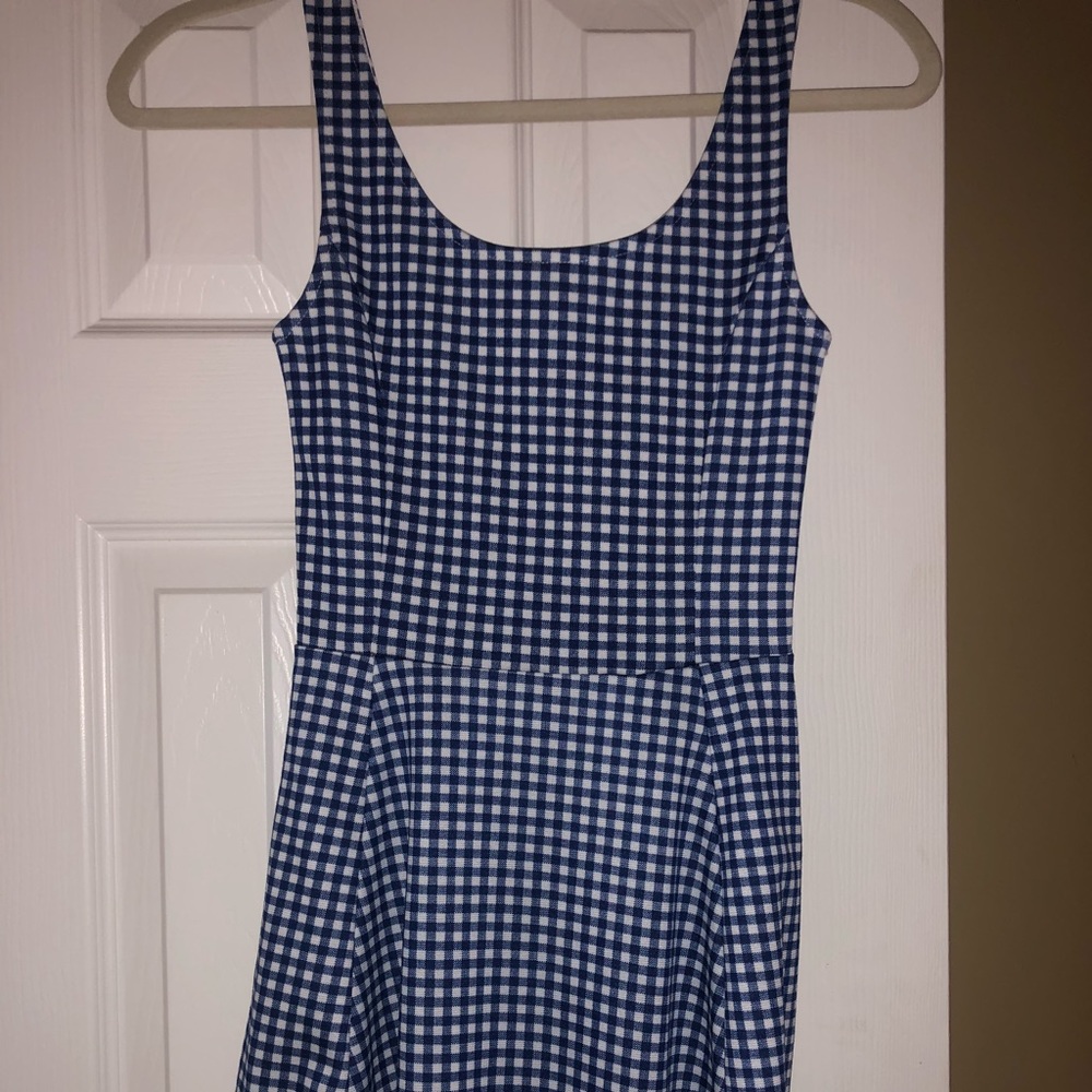 H&M blue gingham dress